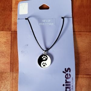 Claire's Paw Prints Yin Yang Necklace
